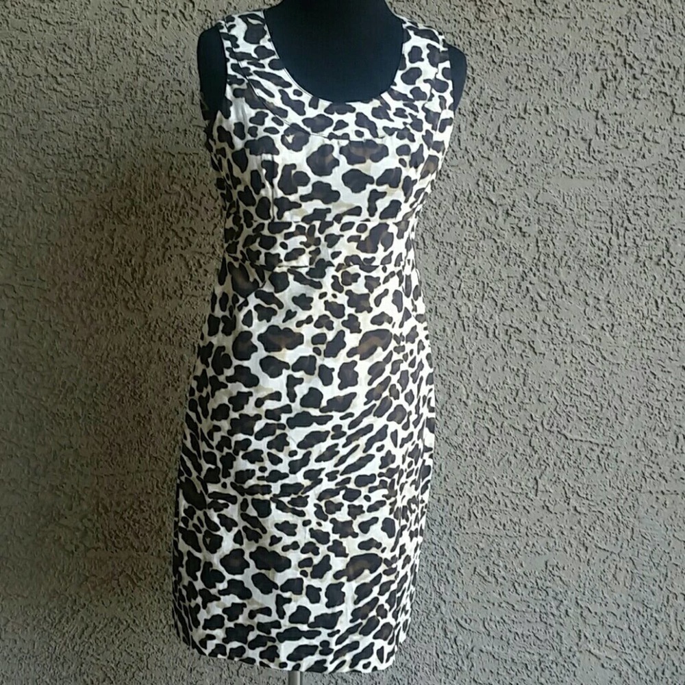 New Jones New York Stretch Dress Sz 2P Cheetah